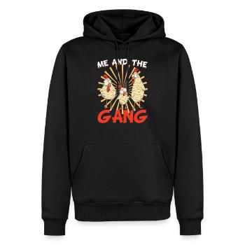 Le gang et moi Poulet d’élevage de poulaillers - Sweat à capuche Premium bio Homme - noir - Devant - Nico (187cm)