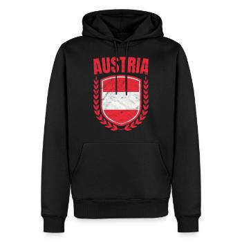 Austria - Men’s Premium Organic Hoodie - black - Front - Nico (187cm)