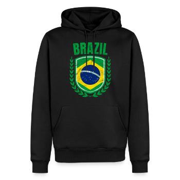 Brésil - Sweat à capuche Premium bio Homme - noir - Devant - Nico (187cm)