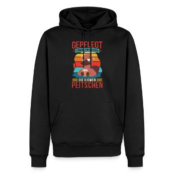 Gepflegt einen in die Kiemen peitschen Biertrinker - Männer Premium Bio Hoodie - Schwarz - Vorne - Nico (187cm)