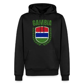 Gambie - Sweat à capuche Premium bio Homme - noir - Devant - Nico (187cm)