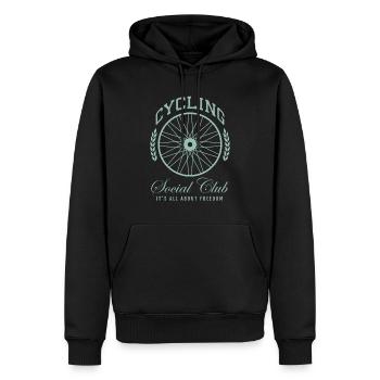 Cycling Social Club, Freedom Club - Sweat à capuche Premium bio Homme - noir - Devant - Nico (187cm)