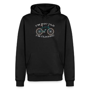 Cadeau Drôle Passionné de VTT Anciens - Sweat à capuche Premium bio Homme - noir - Devant - Nico (187cm)