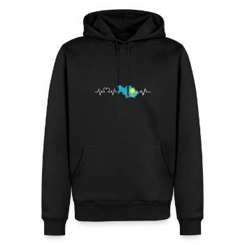 Kasachen Herzschlag Kasachstan - Männer Premium Bio Hoodie - Schwarz - Vorne - Nico (187cm)