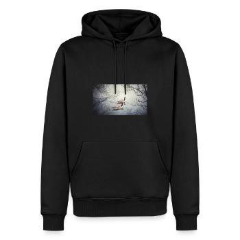 Couple de grands oiseaux - Sweat à capuche Premium bio Homme - noir - Devant - Nico (187cm)