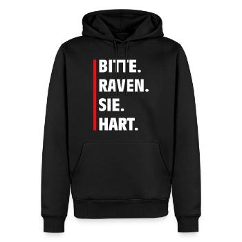 Techno Spruch Bitte Raven Sie Hart Festival Music - Männer Premium Bio Hoodie - Schwarz - Vorne - Nico (187cm)