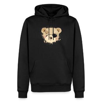 Teddy with eye patch - Men’s Premium Organic Hoodie - black - Front - Nico (187cm)