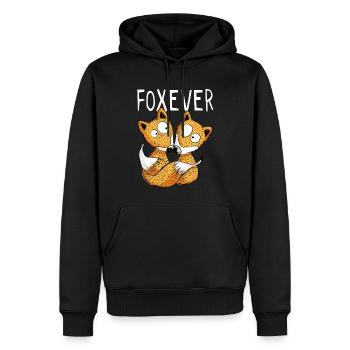 Foxever - Renard - Renards - Cadeau - Sweat à capuche Premium bio Homme - noir - Devant - Nico (187cm)