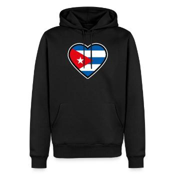kuba flagge herz - Männer Premium Bio Hoodie - Schwarz - Vorne - Nico (187cm)