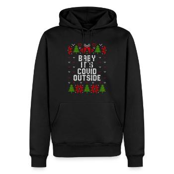 Ugly Christmas Baby It's Covid Outside - Männer Premium Bio Hoodie - Schwarz - Vorne - Nico (187cm)