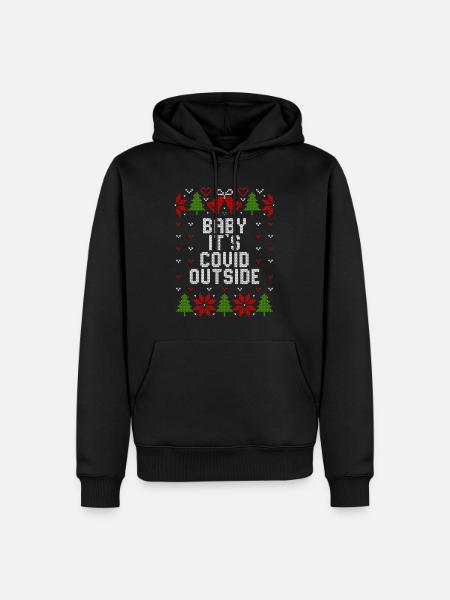Ugly Christmas Baby It's Covid Outside - Männer Premium Bio Hoodie - Schwarz