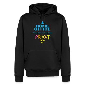 Bureau à domicile complètement privé - Sweat à capuche Premium bio Homme - noir - Devant - Nico (187cm)