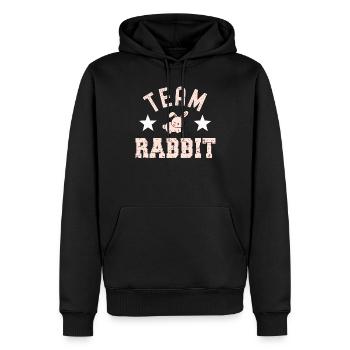Lapin lapin - Sweat à capuche Premium bio Homme - noir - Devant - Nico (187cm)