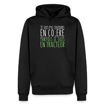 Humour Agriculteur / Humour Agricultrice/ Cadeau - Sweat à capuche Premium bio Homme - noir - Devant - Nico (187cm)