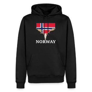 norway elk flag expedition oslo holiday - Men’s Premium Organic Hoodie - black - Front - Nico (187cm)