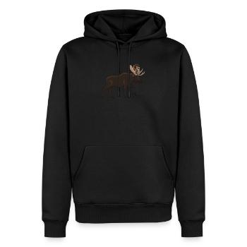 Norwegen Troll Elch Mythen Expedition Oslo Urlaub - Männer Premium Bio Hoodie - Schwarz - Vorne - Nico (187cm)