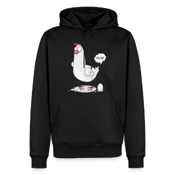 Hühner Ei Huhn Design T-Shirt - Männer Premium Bio Hoodie - Schwarz - Vorne - Nico (187cm)