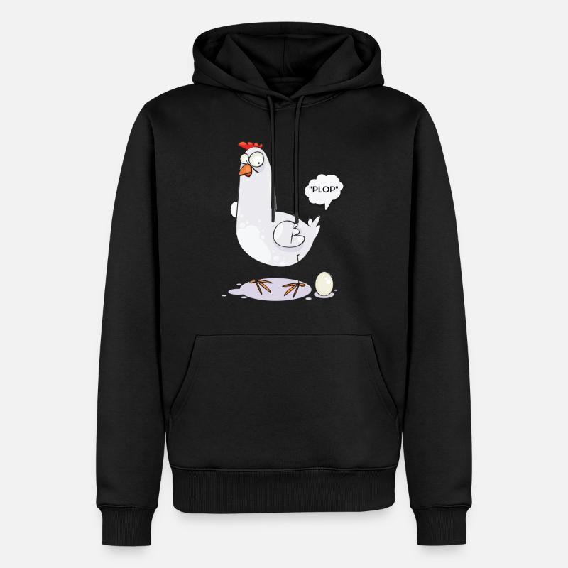 Chicken Egg Chicken Design T-Shirt - Sweat à capuche Premium bio Homme - noir