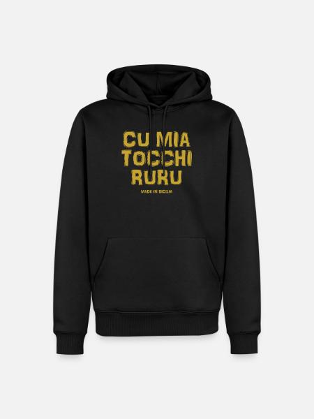 maglietta Sicilia t-shirt siciliano trinacria - Felpa con cappuccio ecologica premium da uomo - nero
