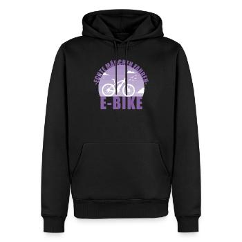 E-Bike Fahrrad E Bike Akku Geschenk - Männer Premium Bio Hoodie - Schwarz - Vorne - Nico (187cm)
