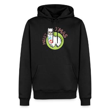 merry christmas alpaka Symbol Natur Tiere xmas - Männer Premium Bio Hoodie - Schwarz - Vorne - Nico (187cm)