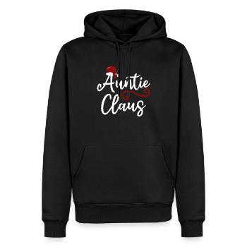 Auntie Claus Family Christmas Quote - Men’s Premium Organic Hoodie - black - Front - Nico (187cm)