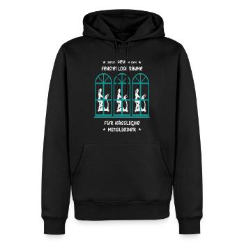 Fitnessstudio mit Fensterlosen Räumen - Männer Premium Bio Hoodie - Schwarz - Vorne - Nico (187cm)