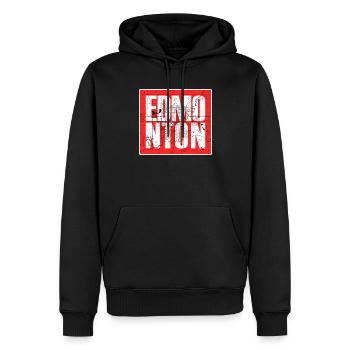 Carte de la ville d’Edmonton – Design urbain du Canada - Sweat à capuche Premium bio Homme - noir - Devant - Nico (187cm)