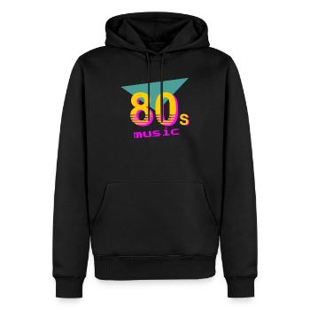 Musik der 80er Jahre - Männer Premium Bio Hoodie - Schwarz - Vorne - Nico (187cm)