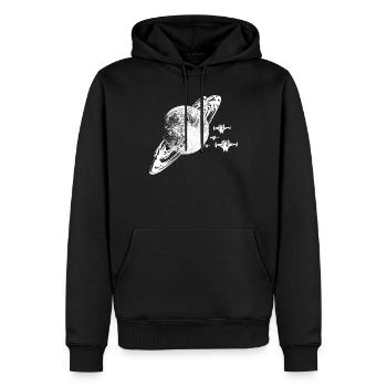 Der Planet - Männer Premium Bio Hoodie - Schwarz - Vorne - Nico (187cm)