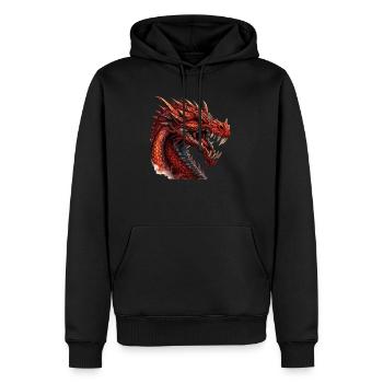 Drache mystisch Lindwurm Monster Ungeheuer Biest - Männer Premium Bio Hoodie - Schwarz - Vorne - Nico (187cm)