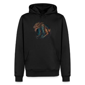 Drache mystisch Lindwurm Monster Ungeheuer Biest - Männer Premium Bio Hoodie - Schwarz - Vorne - Nico (187cm)