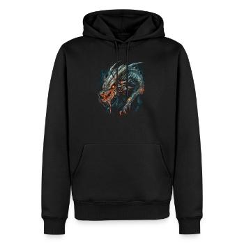 Drache mystisch Lindwurm Monster Ungeheuer Biest - Männer Premium Bio Hoodie - Schwarz - Vorne - Nico (187cm)