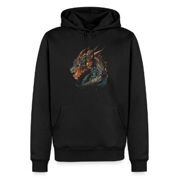 Drache mystisch Lindwurm Monster Ungeheuer Biest - Männer Premium Bio Hoodie - Schwarz - Vorne - Nico (187cm)