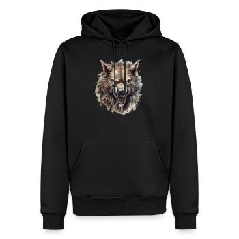 Dog Wolf Werewolf Cerberus Hellhound myth - Men’s Premium Organic Hoodie - black - Front - Nico (187cm)