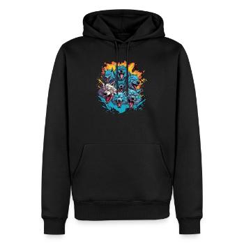Dog Wolf Werewolf Cerberus Hellhound myth - Men’s Premium Organic Hoodie - black - Front - Nico (187cm)