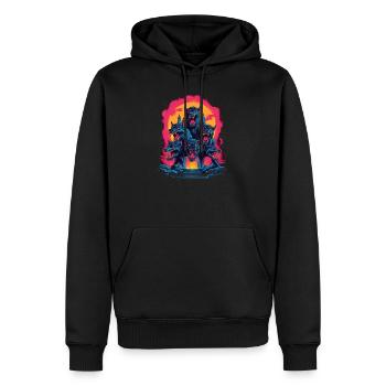 Dog Wolf Werewolf Cerberus Hellhound myth - Men’s Premium Organic Hoodie - black - Front - Nico (187cm)