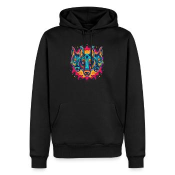 Dog Wolf Werewolf Cerberus Hellhound myth - Men’s Premium Organic Hoodie - black - Front - Nico (187cm)