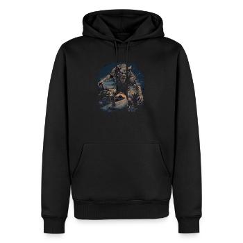 Dog Wolf Werewolf Cerberus Hellhound myth - Men’s Premium Organic Hoodie - black - Front - Nico (187cm)