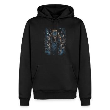 Hund Wolf Werwolf Cerberus Höllenhund mythos - Männer Premium Bio Hoodie - Schwarz - Vorne - Nico (187cm)
