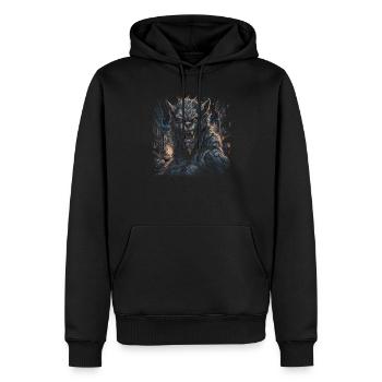 Chien, loup-garou, Cerberus, mythe mythique de - Sweat à capuche Premium bio Homme - noir - Devant - Nico (187cm)