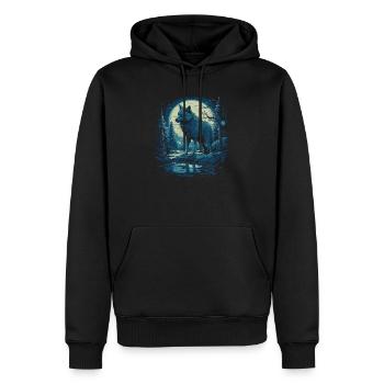 Mythe du chien-loup-garou, Cerberus, Hellhound - Sweat à capuche Premium bio Homme - noir - Devant - Nico (187cm)