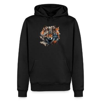 Chien, loup, loup-garou, cerbère, mythe de - Sweat à capuche Premium bio Homme - noir - Devant - Nico (187cm)
