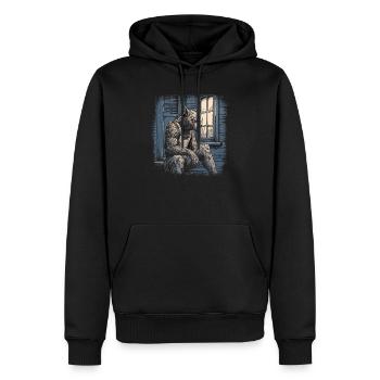 Mythe du chien-loup-garou, Cerberus, Hellhound - Sweat à capuche Premium bio Homme - noir - Devant - Nico (187cm)
