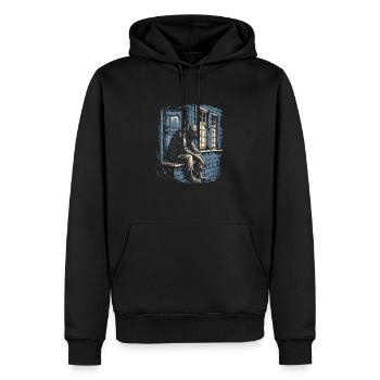 Mythe du chien-loup-garou, Cerberus, Hellhound - Sweat à capuche Premium bio Homme - noir - Devant - Nico (187cm)