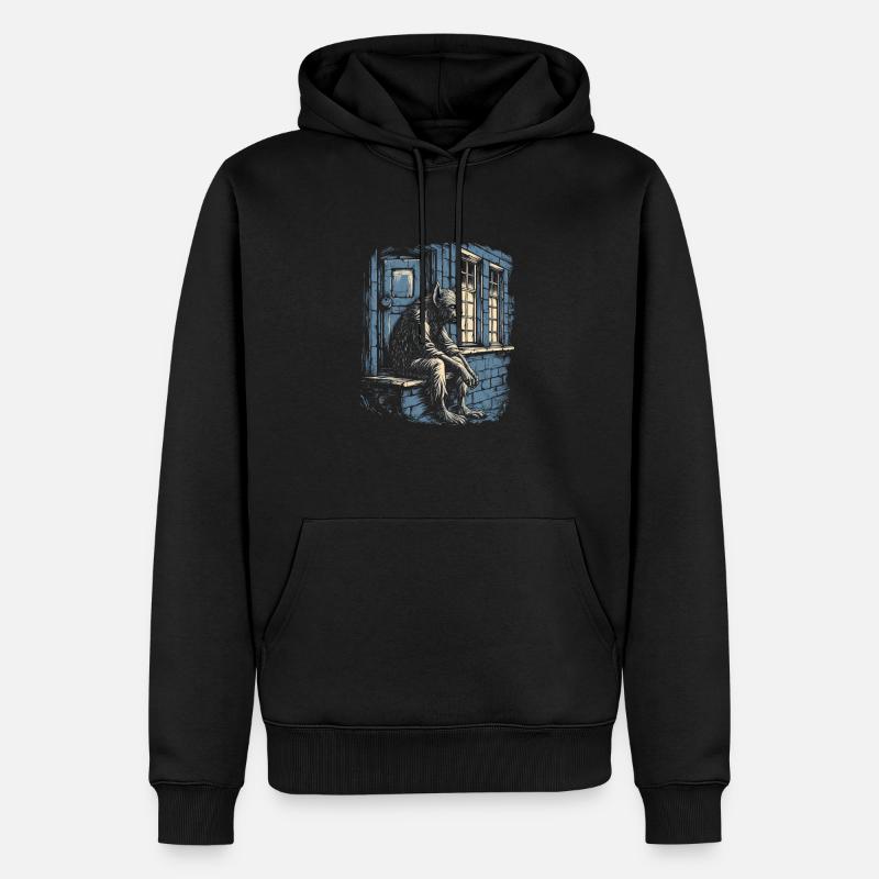 Mythe du chien-loup-garou, Cerberus, Hellhound - Sweat à capuche Premium bio Homme - noir
