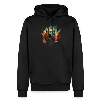 Dog Wolf Werewolf Cerberus Hellhound myth - Men’s Premium Organic Hoodie - black - Front - Nico (187cm)