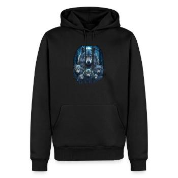 Mythe du chien-loup-garou, Cerberus, Hellhound - Sweat à capuche Premium bio Homme - noir - Devant - Nico (187cm)