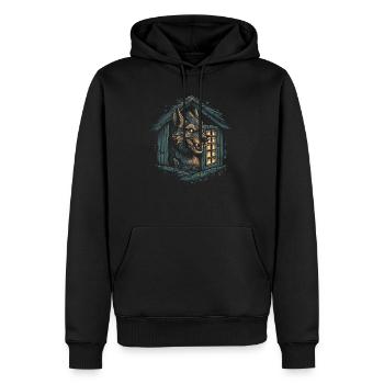 Hund Wolf Werwolf Cerberus Höllenhund mythos - Männer Premium Bio Hoodie - Schwarz - Vorne - Nico (187cm)