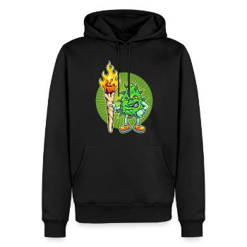 Cannabis Marijuana Weed Fumer - Sweat à capuche Premium bio Homme - noir - Devant - Nico (187cm)